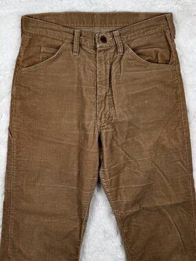 Vintage Wrangler Corduroy Pants Tan Brown Straight Leg 7M732 USA Made 31x31